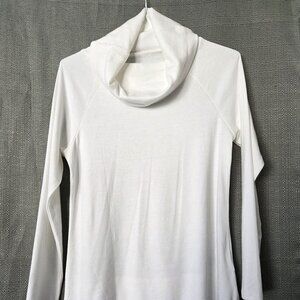 White Long Sleeve Cowl Neck Tunic